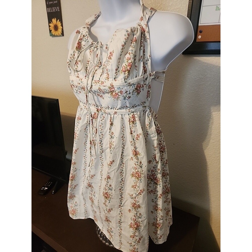 Forever 21 Floral Backless Mini Dress Womens Size M Medium Sleeveless Sun Dress - Picture 2 of 6